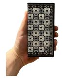 GiftHome Pocket Serisi Küçük Boy Metal Antik Taş ve Sedef Desenli Kutulu Klasik Satranç Takımı (13,5 X 13,5 cm.)