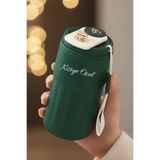 Giftino Kişiye Özel Dijital Isı Göstergeli Paslanmaz 304 Haki Çelik Bardak Termos Mug Kupa 400ml