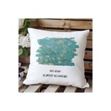 giftkonsept Almond Blossoms Baskılı Sanatsal Hediyelik Elyaf Dolgulu Dekoratif Yastık, QBY1123