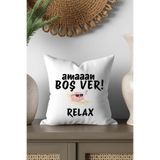 giftkonsept Aman Boşver Yazı Baskılı Doğum Günü, Eş, Sevgili, Arkadaş Hediyelik Saten Mini Dekoratif Yastık, QBY5964