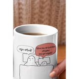 giftkonsept Aşkım Ben Mi? Uyu Artık Yeni Seri Sevgili, Çift, Arkadaş, Karı Koca Hediye Baskılı Beyaz Kupa Bardak, MODEL-4