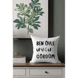 giftkonsept Ben Öyle Uygun Gördüm Yazı Baskılı Eğlenceli Hediyelik Elyaf Dolgu Saten Mini Yastık, QBY5916