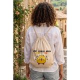 giftkonsept Beni Sadece Dedikodu Için Arayın-Civciv Komik Baskılı Büzgülü Ayarlanabilir Ham Bez Sırt Çantası