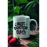 giftkonsept Best Doctor Ever Tıp Bayramı Doktora Baskılı Hediyelik Kupa Bardak, QBM2395