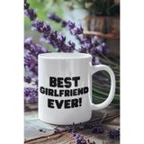 giftkonsept Best Girlfriend Ever Yazılı Sevgililer Günü Yıldönümü Hediye Kupa Bardak, QB2M010