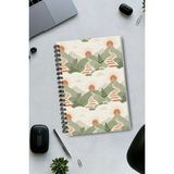 giftkonsept Boho Dağ ve Güneş Temalı 50 Yaprak 100 Sayfa Sprialli Defter - Renkli - A4 - Çizgisiz