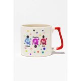 giftkonsept Coffee Baskılı Periyodik Tablo Hediyelik Kırmızı Kulplu Modern Seramik Kupa, QBLK1060