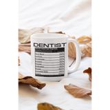 giftkonsept Dentist Nutritional Facts Baskılı Dişçi Diş Hekimi Diş Doktoru Hediyelik Beyaz Seramik Kupa Bardak, QBM1865