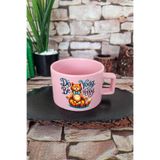 giftkonsept Do yoga be happy Yoga Yap Mutlu Ol Kare Kulplu Fincan Pembe Kupa Bardak, QBNF5214
