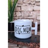 giftkonsept Dog Mom Temalı Köpek Annesi Köpeksever Hediyelik Baskılı T Kulplu Latte Fincanı Kupa Bardak, QB1L5790