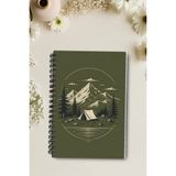 giftkonsept Doğa ve Macera Temalı Minimalist 50 Yaprak 100 Sayfa Sprialli Defter - Renkli - A4 - Çizgisiz
