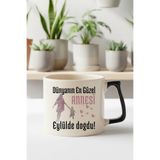 giftkonsept Dünyanın En Güzel Annesi Bu Ayda Doğdu Baskılı Anneye Doğum Günü Hediyelik Siyah Kulp Kupa Bardak, 09EYLÜL