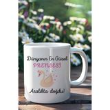 giftkonsept Dünyanın En Güzel Prensesi Aralıkta Doğdu Baskılı Kız, Sevgili, Eşe Doğum Günü Hediyelik Kupa Bardak, QBM5986