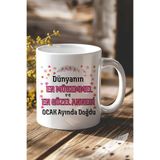 giftkonsept Dünyanın En Mükemmel Annesi Ocakta Doğdu Baskılı Doğum Günü Hediyelik Kupa Bardak, QBM8258