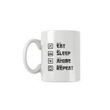 giftkonsept Eat Sleep Anime Repeat Hediye Baskılı Kupa Bardak, QBM1139
