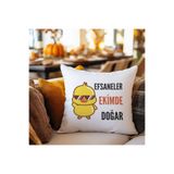 giftkonsept Efsaneler Ekimde Doğar Baskılı Doğum Günü Hediyelik Elyaf Saten Dekoratif Yastık, QBY1341