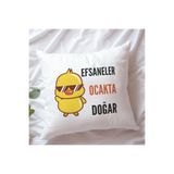 giftkonsept Efsaneler Ocakta Doğar Baskılı Doğum Günü Hediyelik Elyaf Saten Dekoratif Yastık, QBY1341