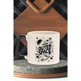 giftkonsept From Outer Space Baskılı Uzaydan Gelen Gizemli Yaratık Hediye Siyah Kulplu Kupa Bardak, QBT5402