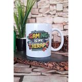 giftkonsept Gaming is my Therapy Oyun Terapim Gamer Hediyelik Baskılı Çay Kahve Sunum Kupa Bardak, QBM5226