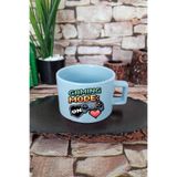 giftkonsept Gaming mode on Oyun Modu Aktif Kare Kulplu Fincan Mavi Kupa Bardak, QBNF5229
