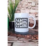 giftkonsept Gemini Retro Outline Baskılı İkizler Burcu Astroloji Hediyelik Baskılı Çay Kahve Sunum Kupa Bardak, QBM5350