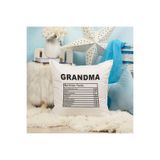 giftkonsept Grandma Nutrition Facts Büyükanne Baskılı Elyaf Dolgulu Hediyelik Yastık, QBY1041