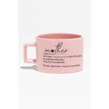 giftkonsept Happy Mother's Day Baskılı Anneler Günü Hediyelik Pembe Dikdörtgen Kulplu Fincan Kupa Bardak, QBNF5015