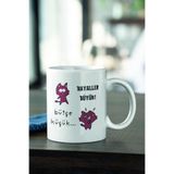 giftkonsept Hayaller Büyük Enerji Sıfır Komik Yazılı Kupa Bardak, Siyah