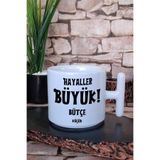 giftkonsept Hayaller Büyük Enerji Sıfır Komik Yazılı T Kulplu Latte Fincanı Kupa Bardak, QB1L2342