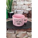 giftkonsept Hold On Let Me Overthink This Sarkastik Kare Kulplu Fincan Pembe Kupa Bardak, QBNF5076