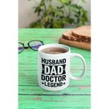 giftkonsept Husband Dad Doctor Legend Tıp Bayramı Doktora Baskılı Hediyelik Kupa Bardak, QBM2401