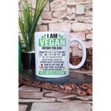giftkonsept I Am Vegan Hediyelik Baskılı Çay Kahve Sunum Kupa Bardak, QBM5882