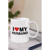 giftkonsept I Love My Husband Baskılı Karı Koca Sevgililer Günü Yıldönümü Hediye Kupa Bardak, QB2M009