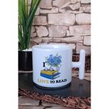 giftkonsept I Love To Read Yazılı Kitap Okuma Aşkı Hediyelik Baskılı T Kulplu Latte Fincanı Kupa Bardak, QB1L5494