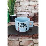 giftkonsept I need ramen Baskılı Japon Noodle Aşkı Anime Manga Kare Kulplu Fincan Mavi Kupa Bardak, QBNF5275