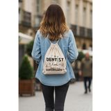 giftkonsept I'm A Dentıst Baskılı Diş Hekimi Hediye Büzgülü Ayarlanabilir Ham Bez Sırt Çantası