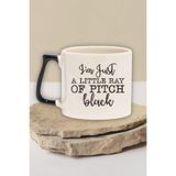 giftkonsept I'm just a little ray of pitch black Komik Arkadaşa Doğum Günü Hediye Siyah Kulplu Kupa Bardak, QBT5139