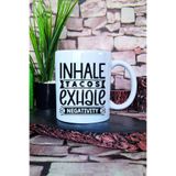 giftkonsept Inhale Tacos Exhale Negativity Yazılı Komik Taco Aşkı Hediye Baskılı Kupa Bardak, QBM5613