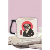 giftkonsept Japon Art Sevimli Köpek Baskılı Kawaii Anime Manga Doğum Günü Hediye Siyah Kulplu Kupa Bardak, QBT5308
