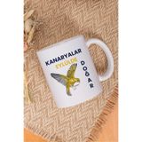 giftkonsept Kanaryalar Eylülde Doğar Yazı Baskılı Doğum Günü Hediyelik Eğlenceli Beyaz Kupa Bardak, QBM5959