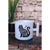 giftkonsept Kedi Komik Esprili Kedisever Kedi Sahibi Akıllıca Hediye Baskılı T Kulplu Latte Fincanı Kupa Bardak, QB1L5731