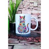 giftkonsept Kedi Komik Figürlü Esprili Kedisever Kedi Sahibi Karakteri Hediye Baskılı Kupa Bardak, QBM5717