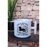 giftkonsept Kedi Komik Soyut Esprili Kedisever Kedi Sahibi Hediye Baskılı T Kulplu Latte Fincanı Kupa Bardak, QB1L5722