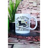 giftkonsept Kedi Komik Soyut Esprili Kedisever Kedi Sahibi Sanatı Hediye Baskılı Kupa Bardak, QBM5722
