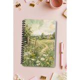 giftkonsept Kır Çiçekleri ve Patika Yol Manzaralı 50 Yaprak 100 Sayfa Sprialli Defter - Renkli - A5 - Çizgisiz