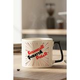 giftkonsept Kırmızı Yazılı Efsaneler Şubatta Doğar Baskılı Doğum Günü Hediyelik Siyah/Kırmızı Kulp Kupa Bardak, QBLK8264