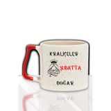 giftkonsept Kraliçeler Bu Ayda Doğar Baskılı Arkadaş, Sevgiliye Doğum Günü Hediyelik Renkli Kulplu Kupa Bardak, Kırmızı-02