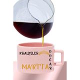giftkonsept Kraliçeler Bu Ayda Doğar-Taç Baskılı Eş Anne Arkadaş Hediyelik Dikdörtgen Kulplu Pastel Pembe Fincan, Pembe-03