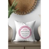 giftkonsept Kraliçeler Nisanda Doğar Baskılı Anne, Sevgili, Eş için Hediyelik Elyaf Saten Mini Dekoratif Yastık, QBY8263