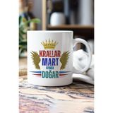 giftkonsept Krallar Martta Doğar Baskılı Eş, Baba Erkek Arkadaş, Sevgili Doğum Günü Hediyelik Kupa Bardak, QBM8265
